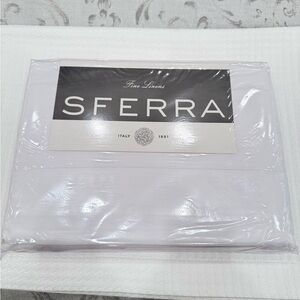 SFERRA GINO 450 TC PERCALE 4 PIECE CAL-KING SHEET SET IN WHITE MADE IN ITALY